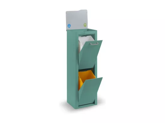 Poubelle cuisine de tri sélectif - 2 compartiments de 20L- CUBEK