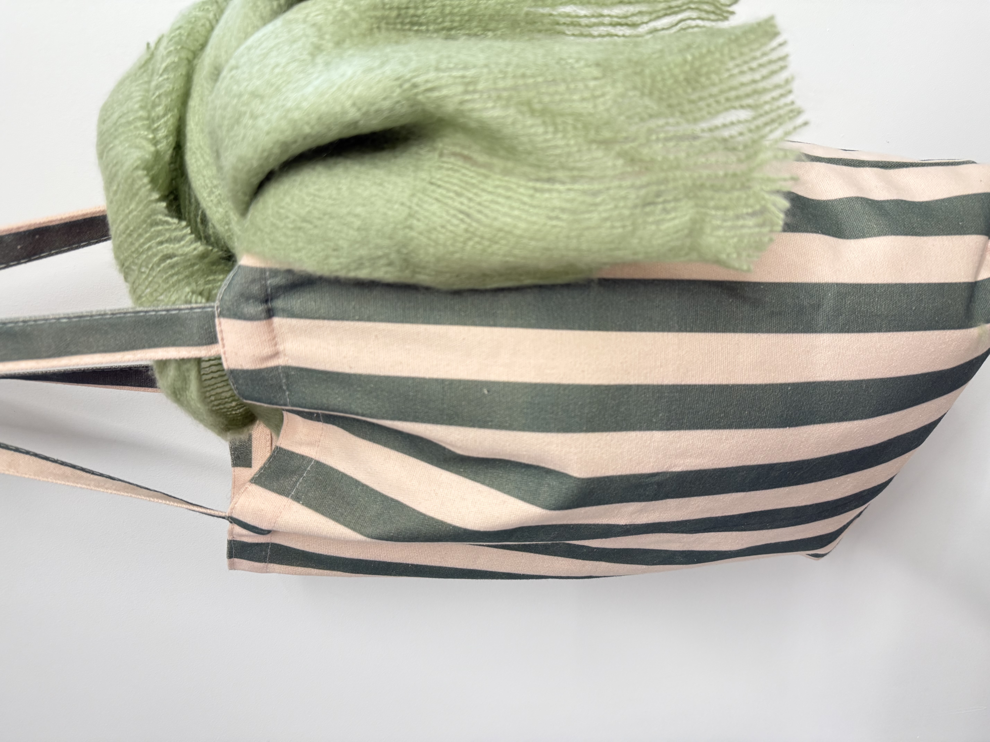 Tas Katoen stripes/zandgeel musterd