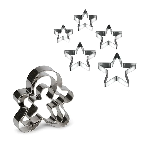 Set de 8 emporte-pièces étoiles et bonhommes