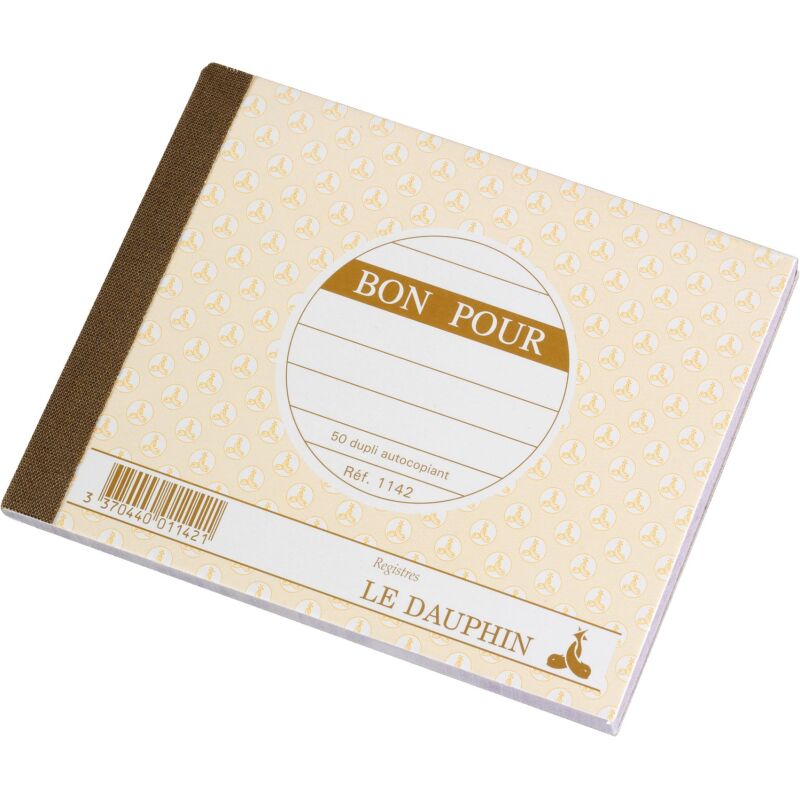 Carnet Manifold 'Bon pour' Le Dauphin - 50 feuillets 105 x 135 mm