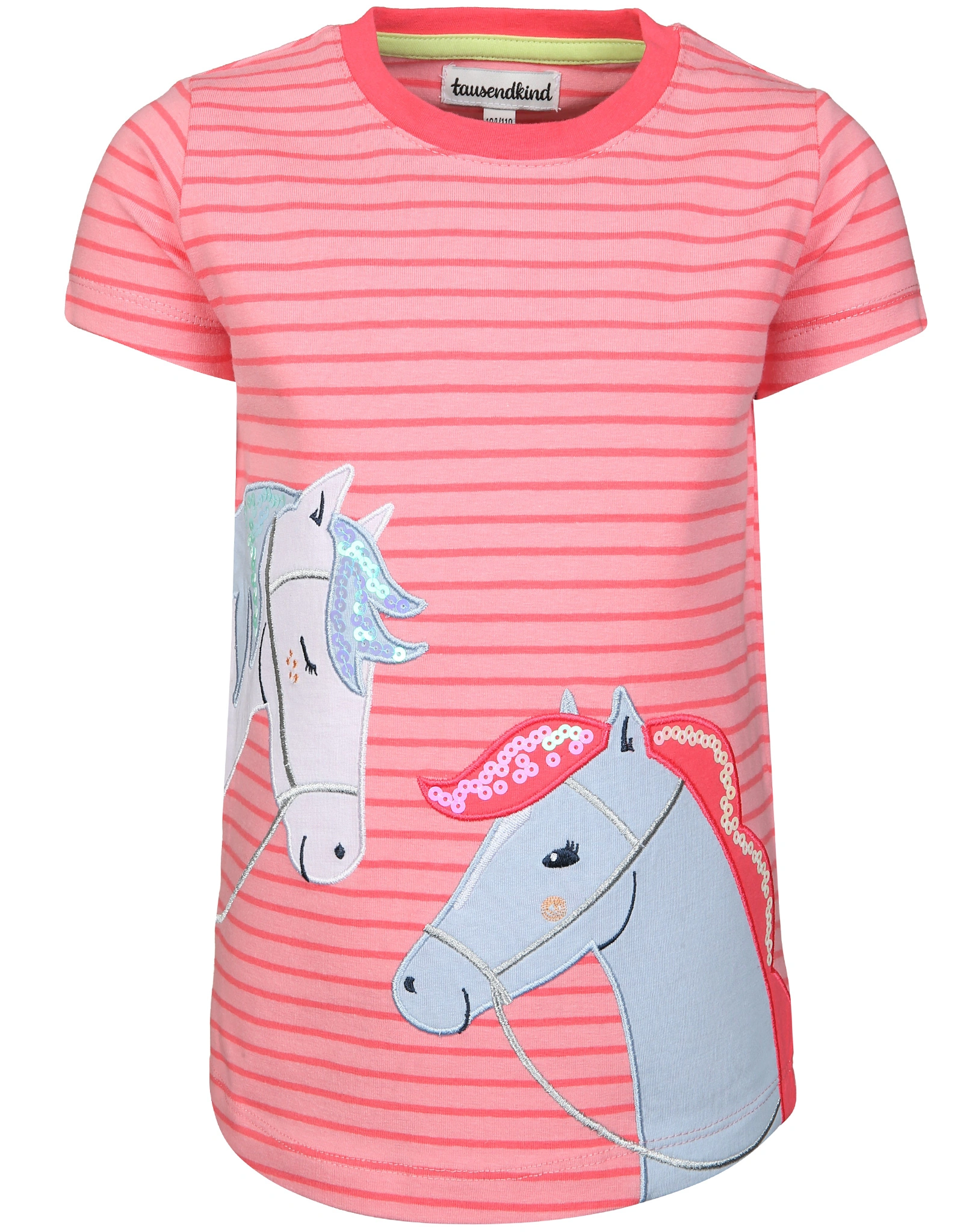 T-Shirt FREUNDSCHAFT gestreift in berry/pink
