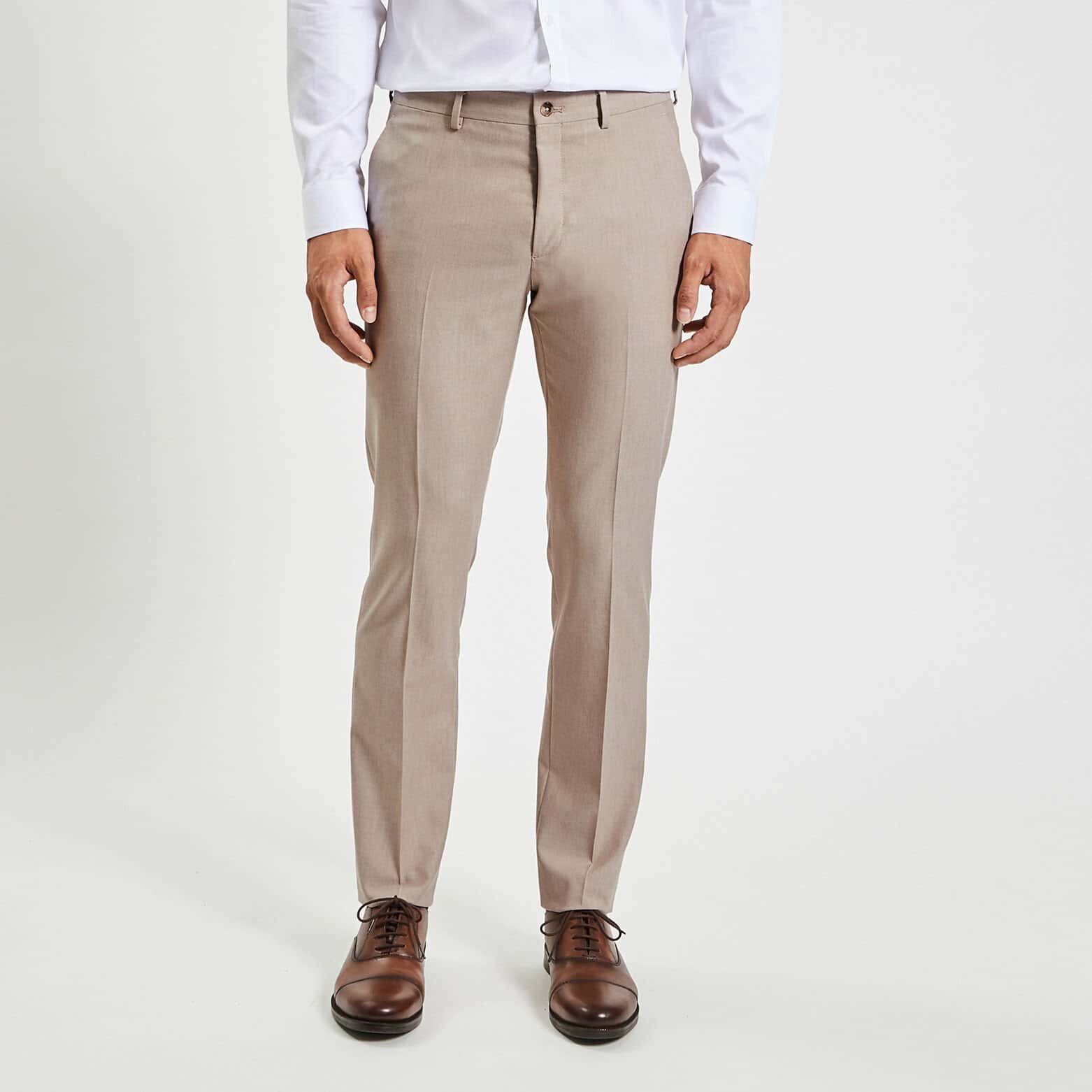 Costume 3 pièces slim bi-ton - Beige