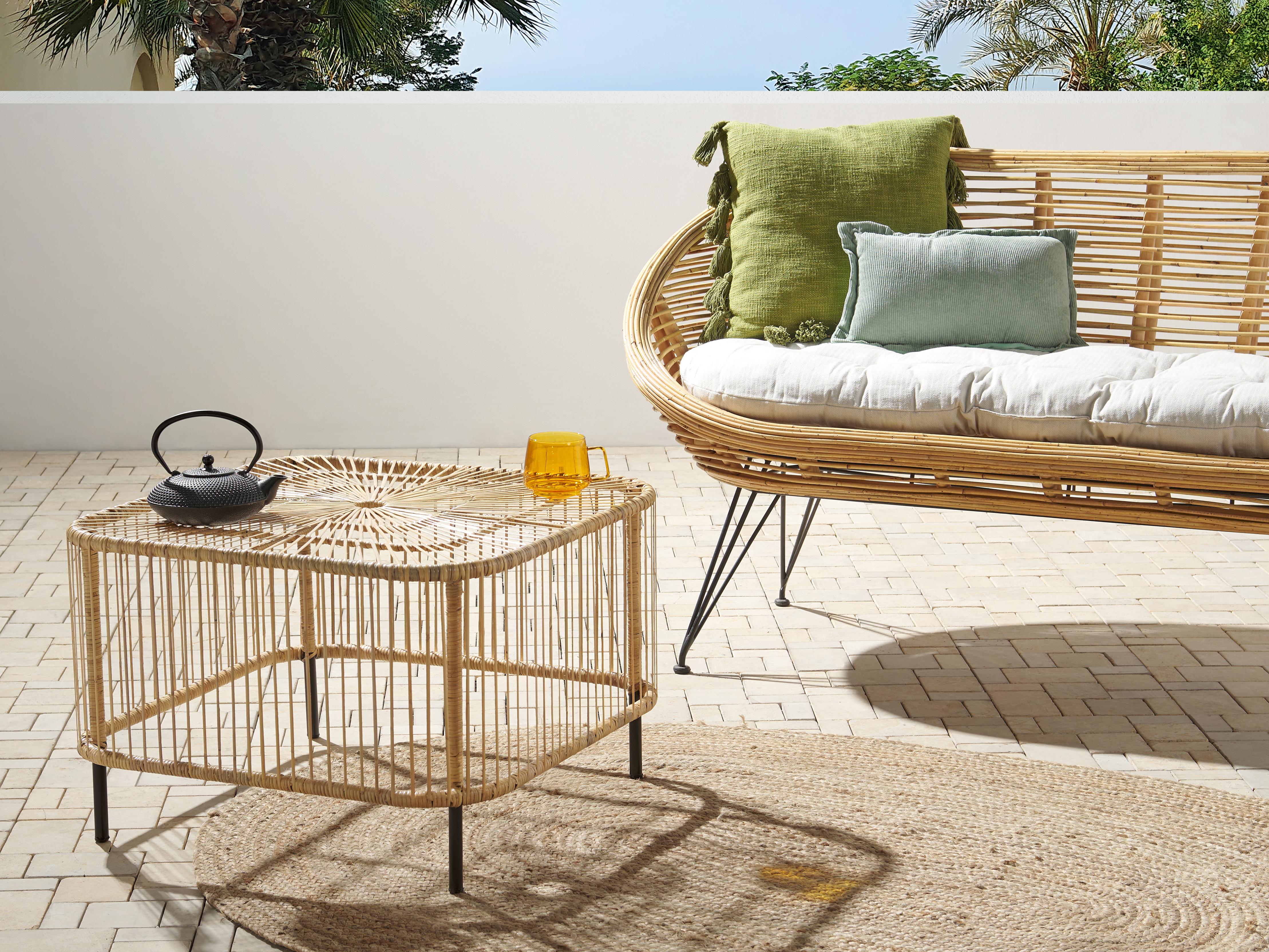 Tuin salontafel CESENATICO 67 cm 67 cm Rotan Natuurlijk