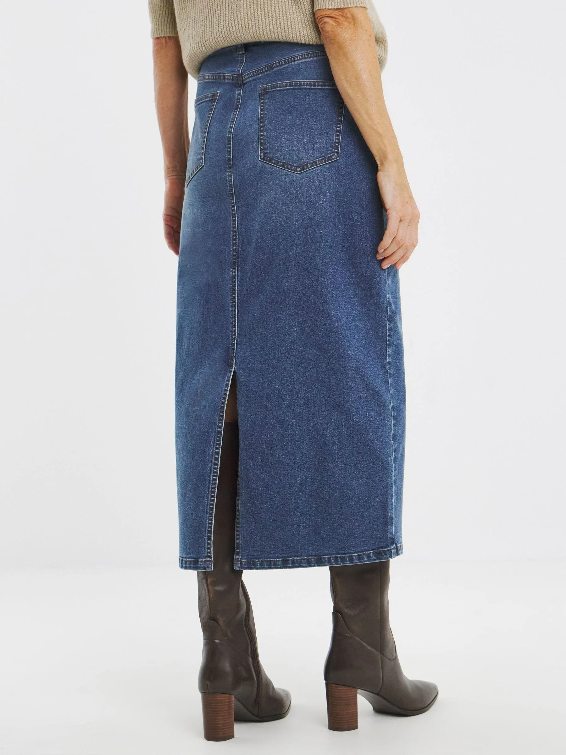 JD Williams Mid Wash 24/7 Denim Maxi Skirt