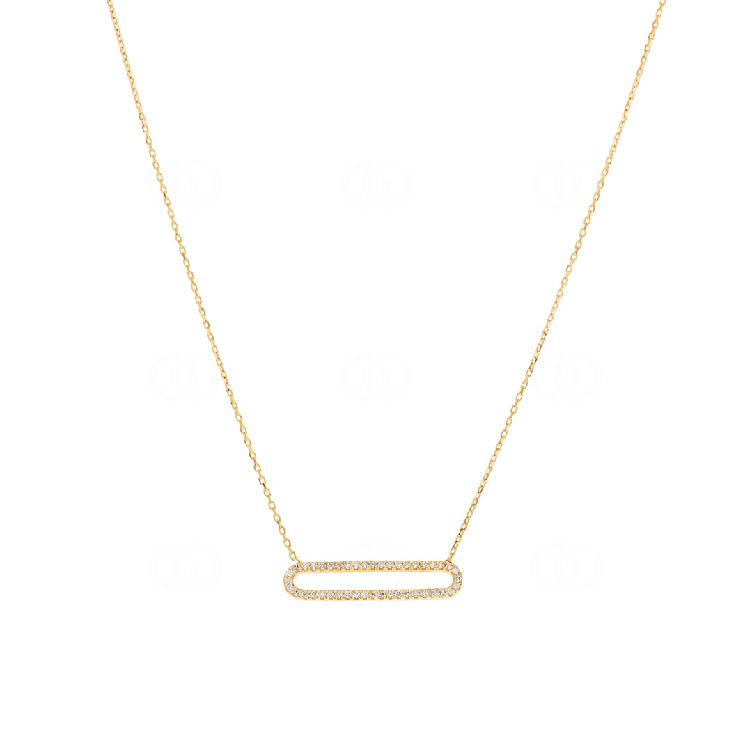 Collier mit Anhänger 750/18 K Gelbgold mit Diamant 0.12 ct H/si