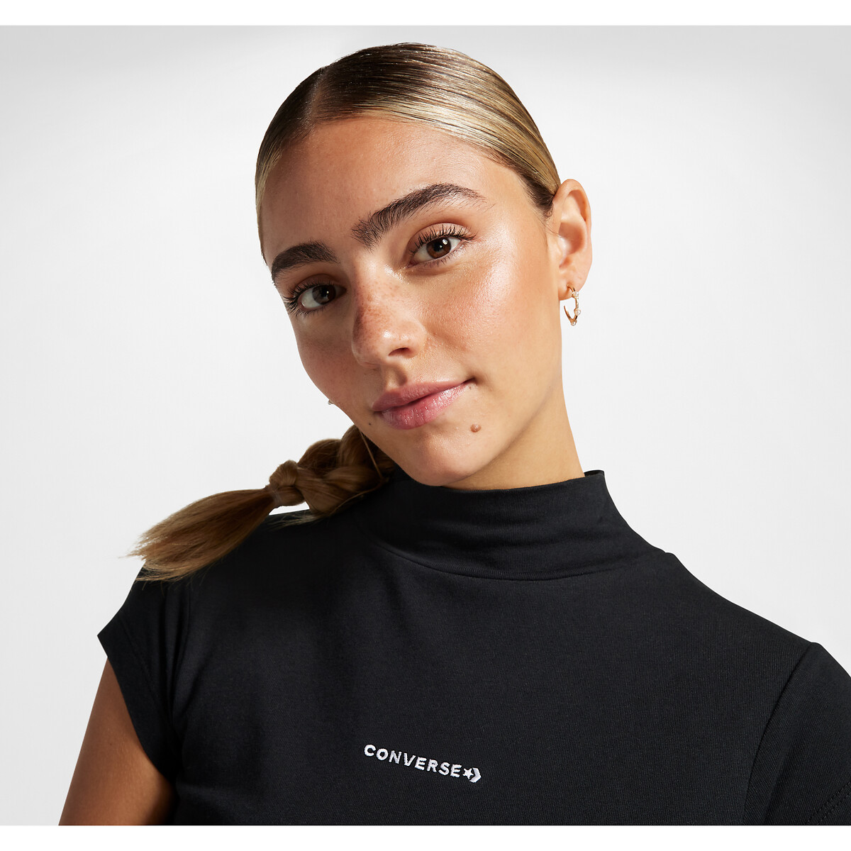CONVERSE<br>Camiseta com gola alta e logo da marca