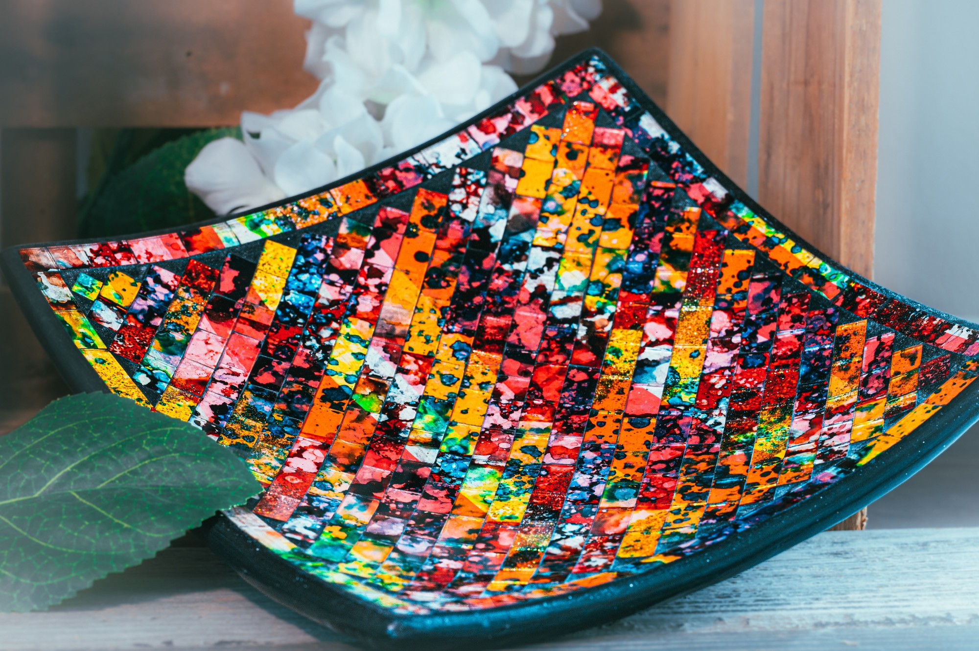 Mosaikteller 'Gaudí', Rottöne, in 3 Größen von fischer's lagerhaus
