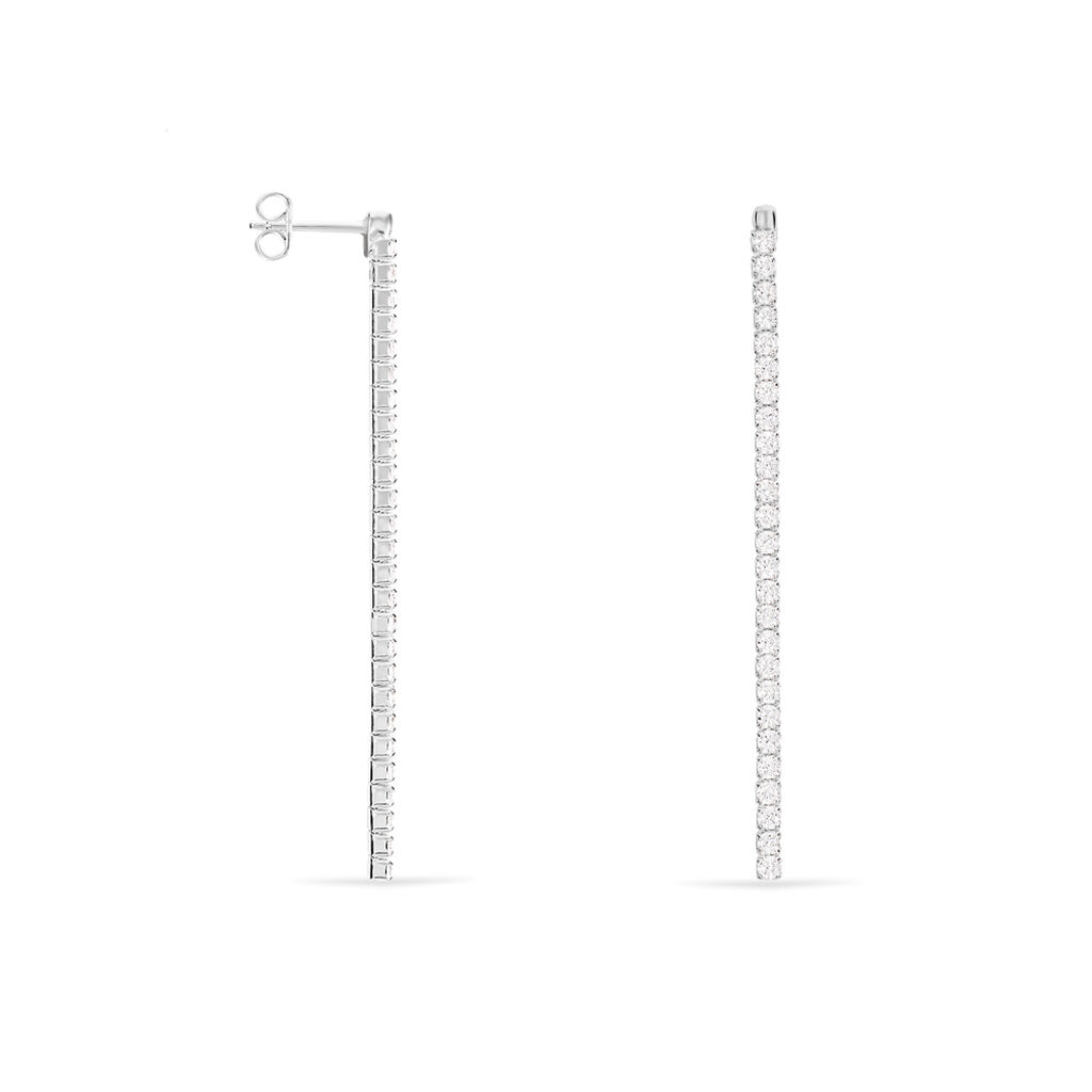 Boucles D'oreilles Pendantes Lou-anne Argent Blanc Oxyde De Zirconium