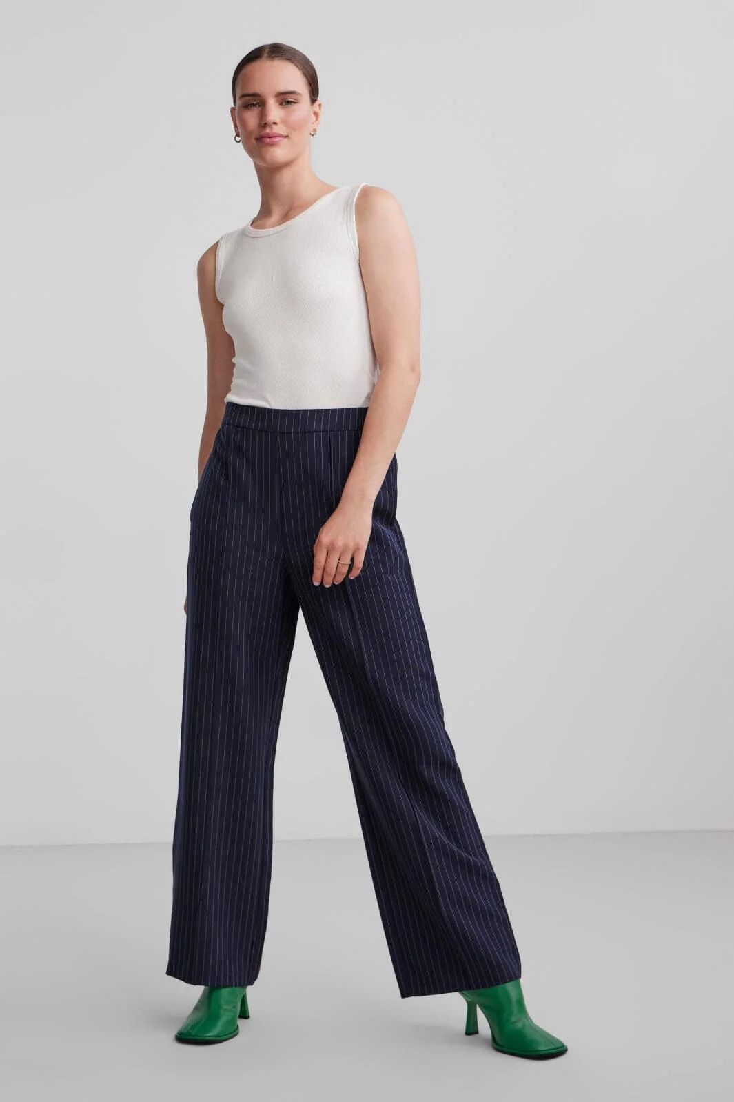 Pieces Pcbossy Hw Wide Striped Pants Noos