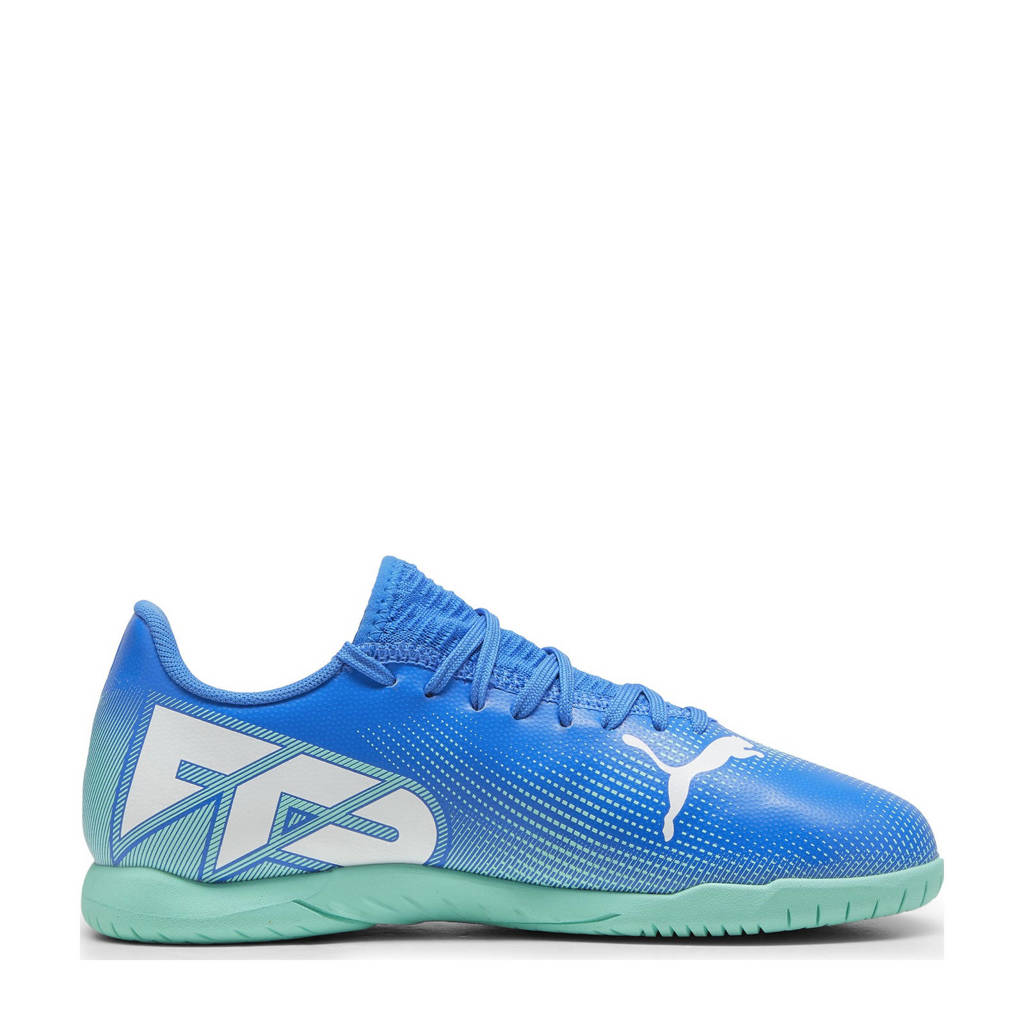 Puma Future 7 Playjunior zaalvoetbalschoenen kobaltblauw/mintgroen/wit