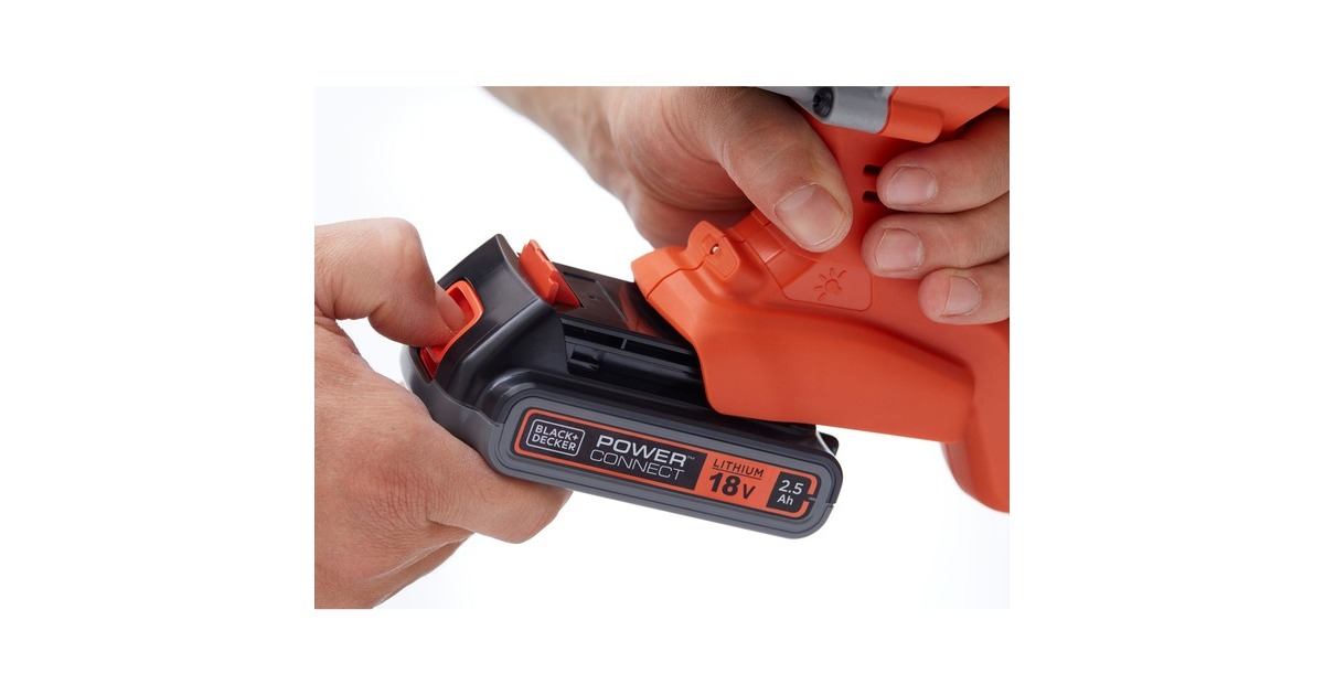 BLACK+DECKER18V 2.5Ah SDS+ Pneumatische boorhamer BCD900E2K-QW klopboormachine  (Oranje, 2x 18V 2.5h accu's en oplader inbegrepen + koffer)