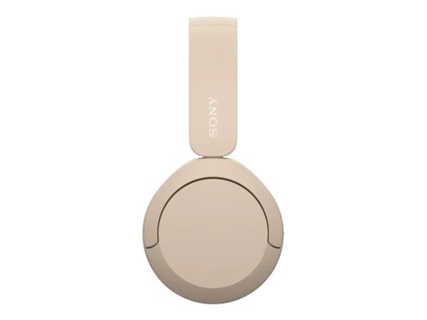 Sony WH-CH520 - Hodetelefoner med mikrofon - on-ear - Bluetooth - trådløs - beige