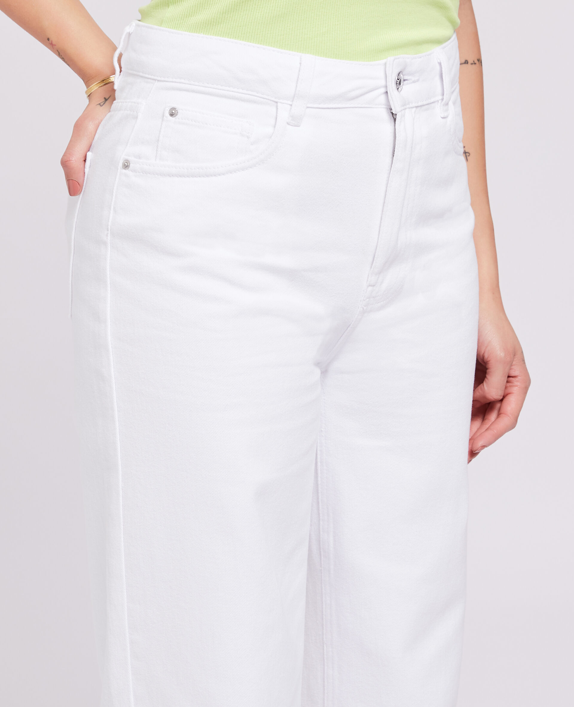 Jean large uni - Blanc