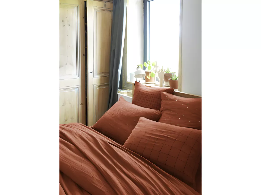 Taie d'oreiller Brodée Déco