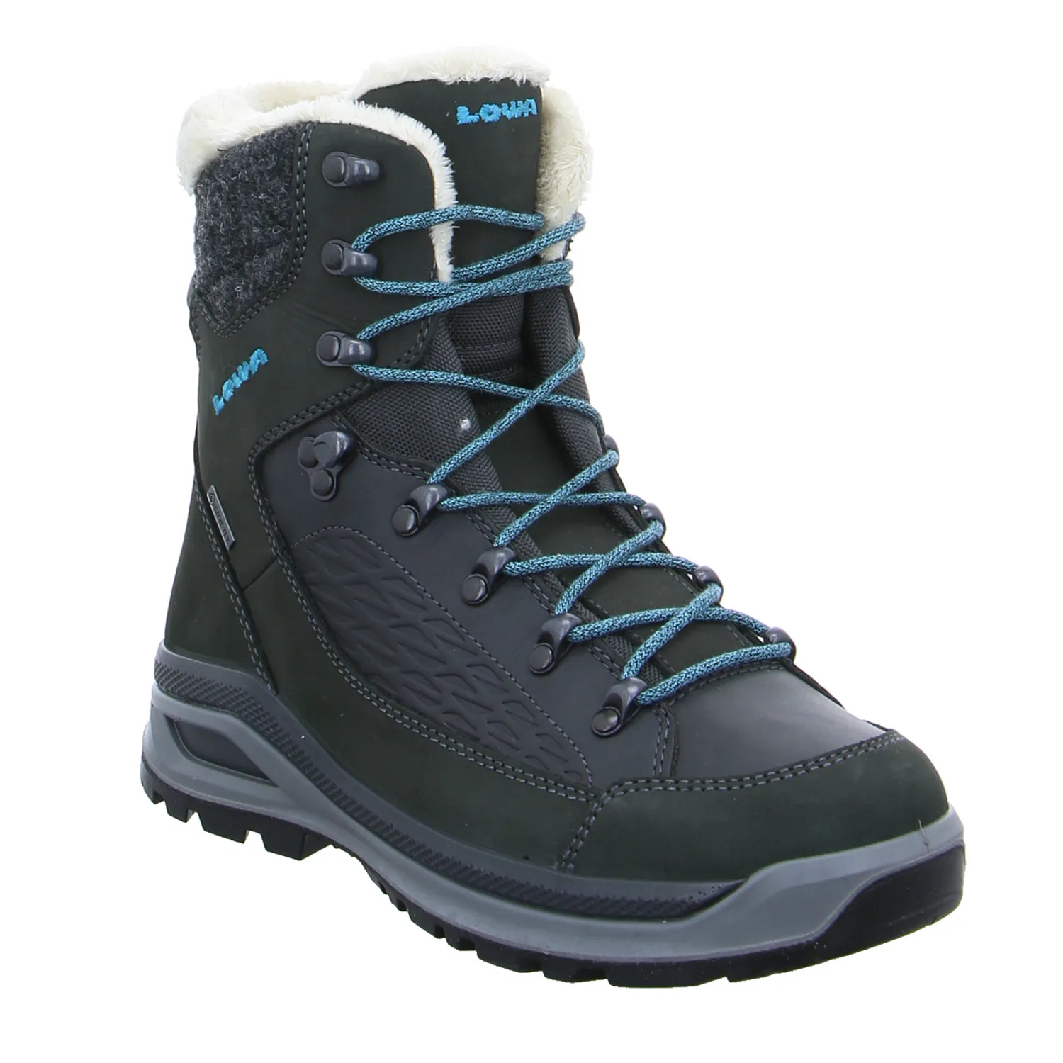 LOWA Snowboots Damen Grau Leder  mit Gore-Tex