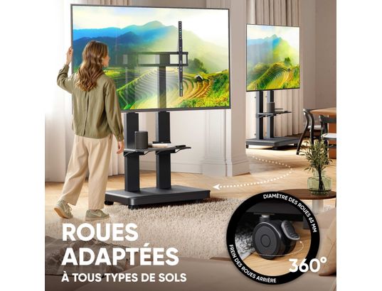 ONKRON - Pied de sol Support tv motorisé, 50-120, noir ts2811e-b