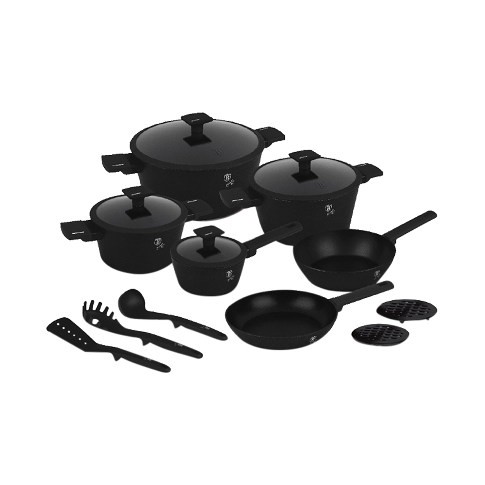 Berlinger Haus 15-teiliges Kochgeschirr-Set Matte Black Collection