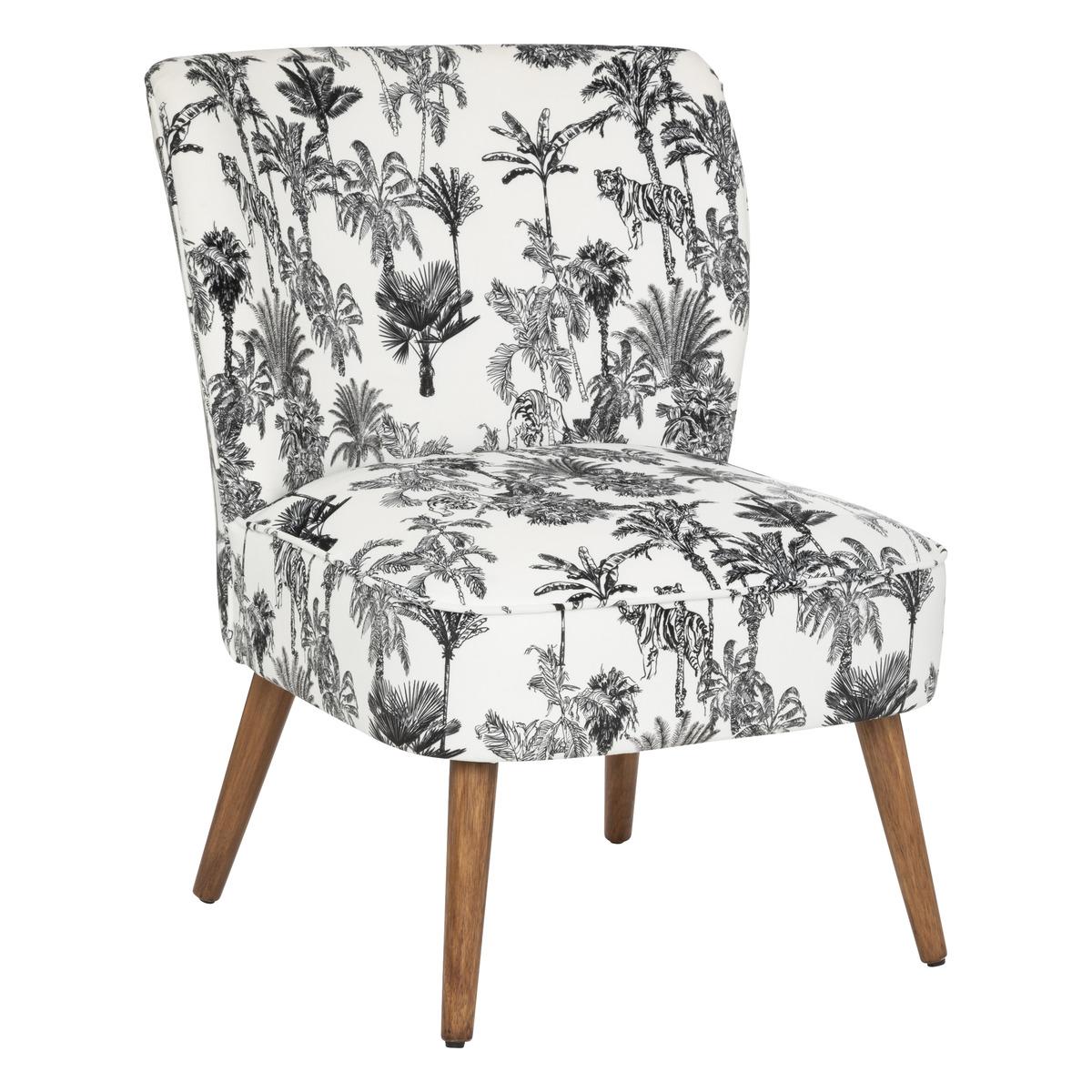 FAUTEUIL VELOURS CHIARA NOIR BLANC