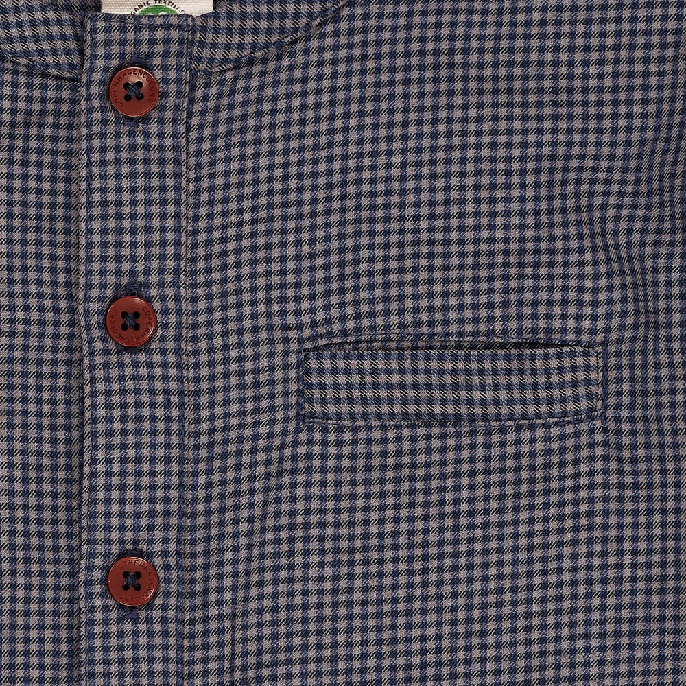 Køb COPENHAGEN COLORS Brown/Blue Check Comb. Check Skjorte W. Placket