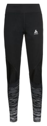 Collant Long Femme Odlo Zeroweight Warm Reflective Noir / Blanc
