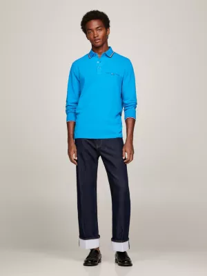 Polo Slim de Manga Comprida com Detalhe Exclusivo