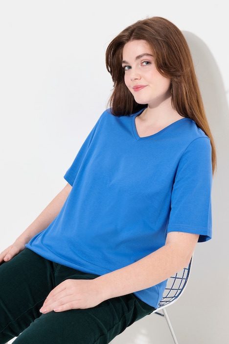 T-Shirts, 2er-Pack, V-Ausschnitt, Halbarm, Biobaumwolle