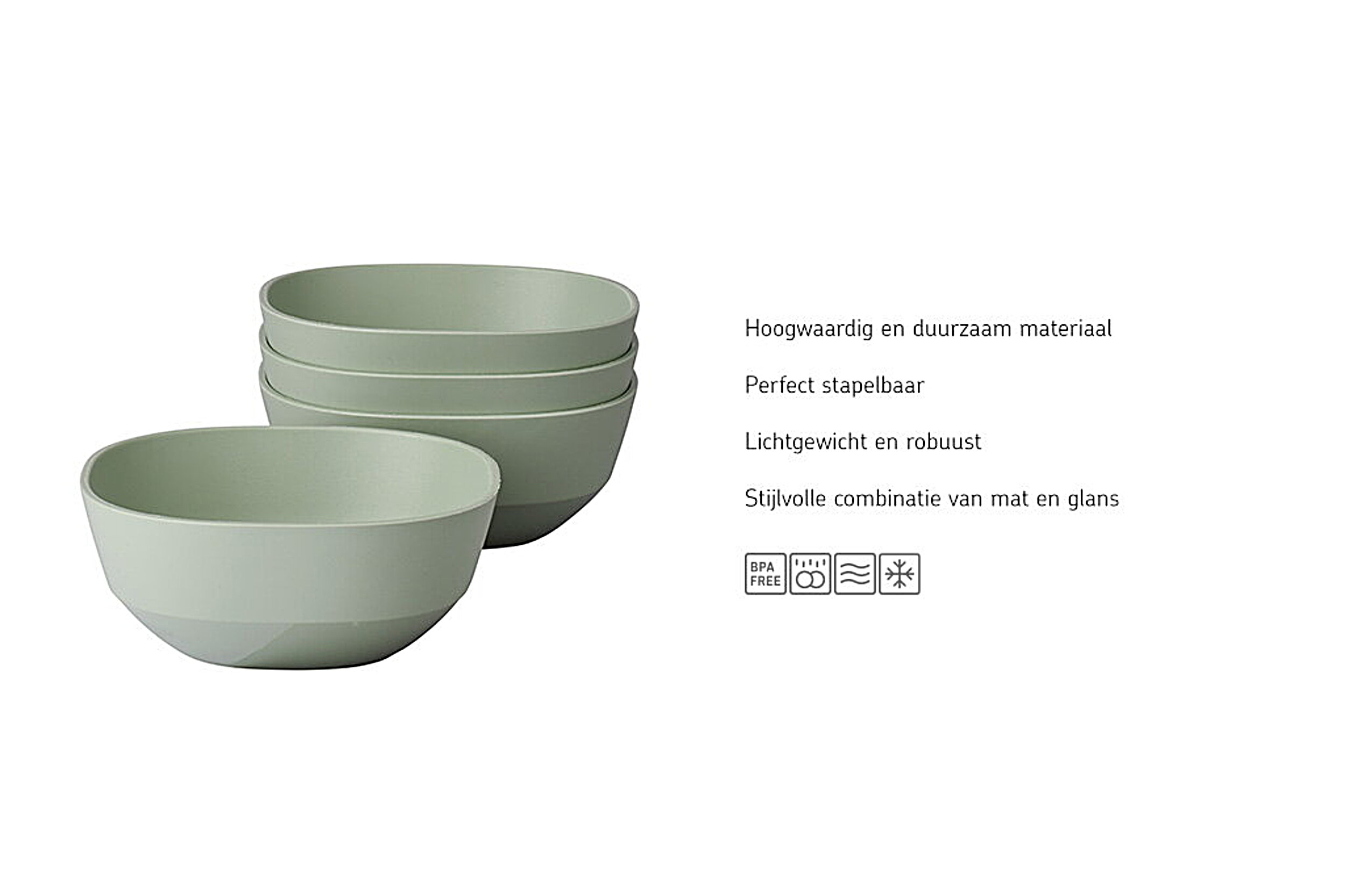 Mepal Silueta 250 ml set van 4 serveerschalen - Red