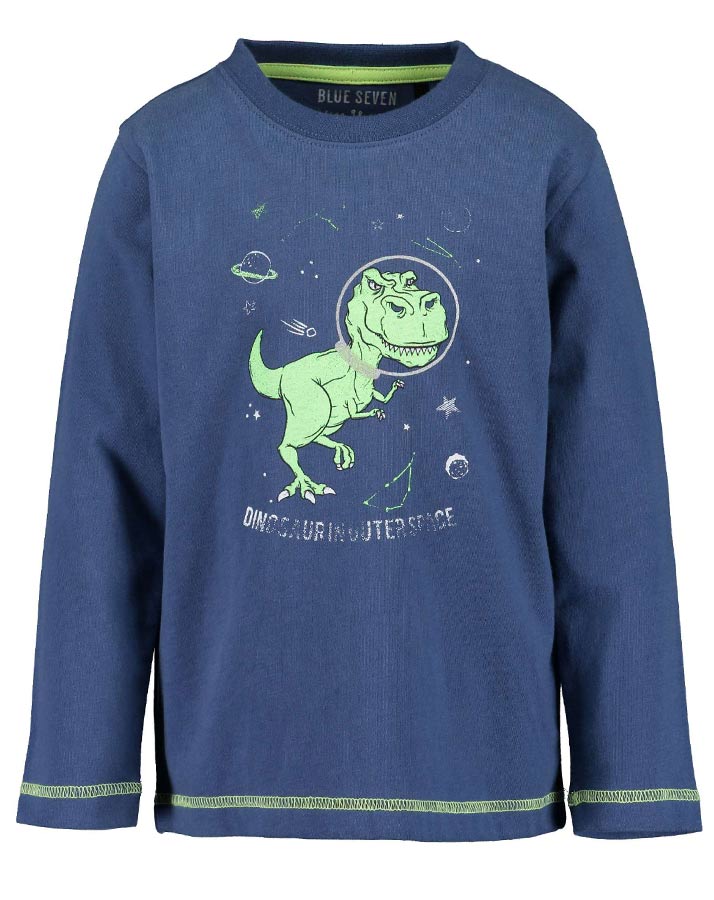 Langarmshirt SPACE ADVENTURES – DINO in dunkelblau