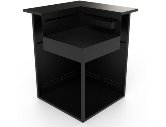 FORGE ADOUR - Support d'angle Support angle 60 cm, Acier , Noir, Serie N