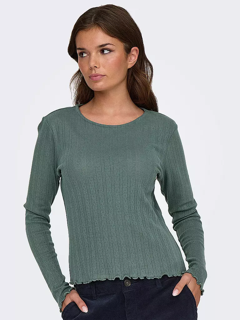 ONLY Langarmshirt ONLCARLOTTA dunkelgrün