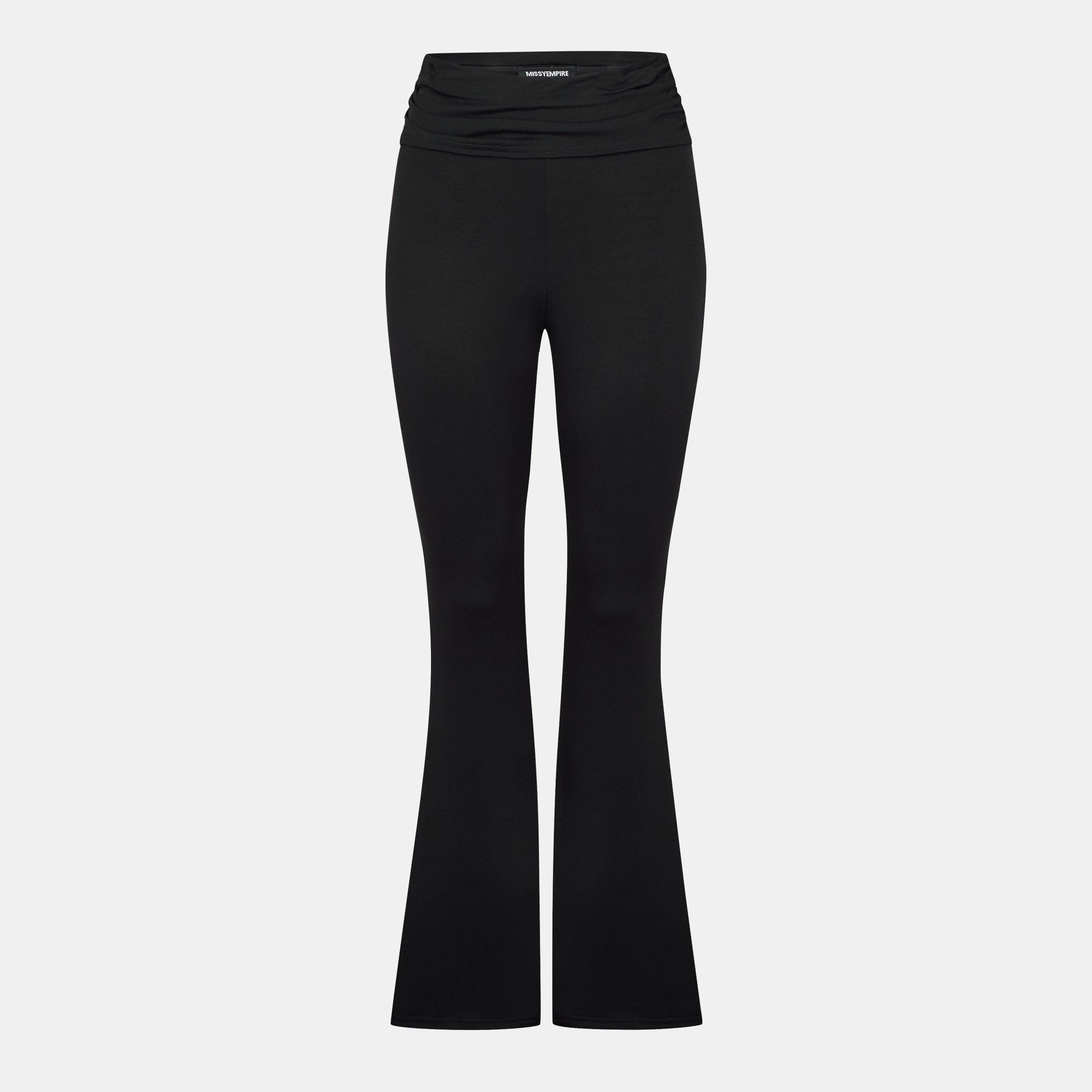 Missy Empire Fold Over Flared Yoga Pants