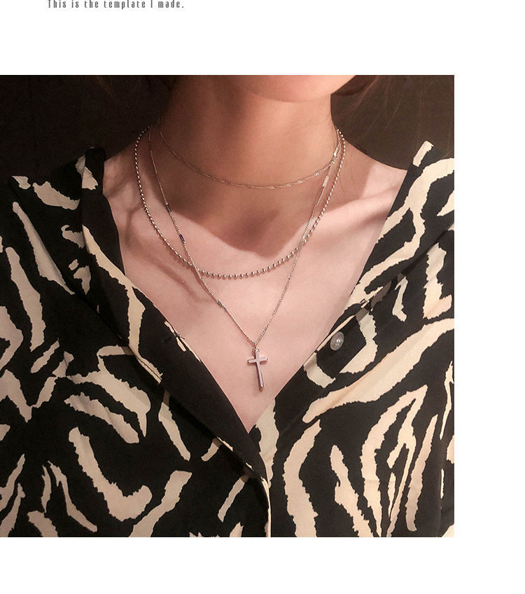 Show Mind - Kruishanger gelaagde choker ketting