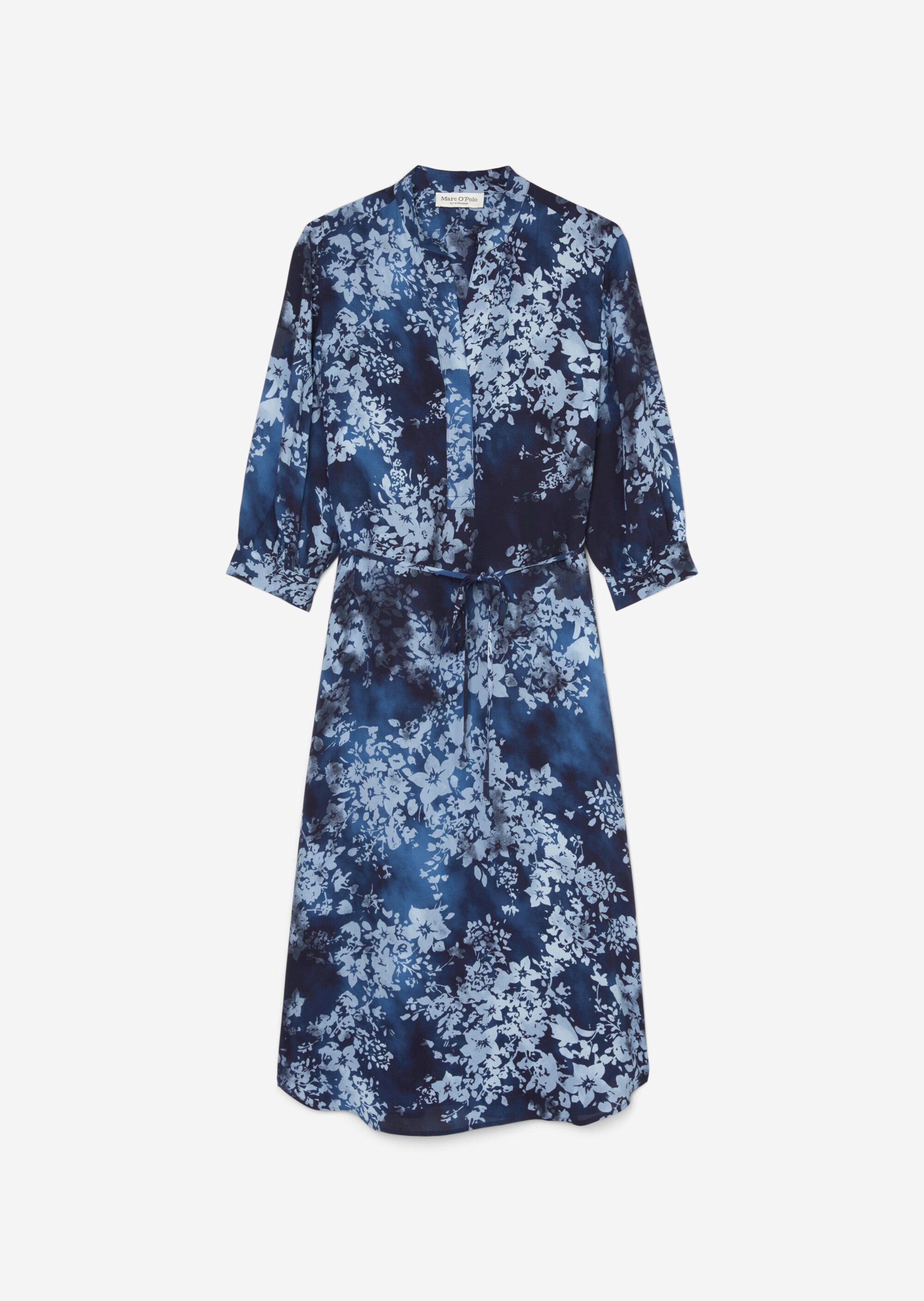 Print-Kleid straightaus Cupro-Viskose-Mix