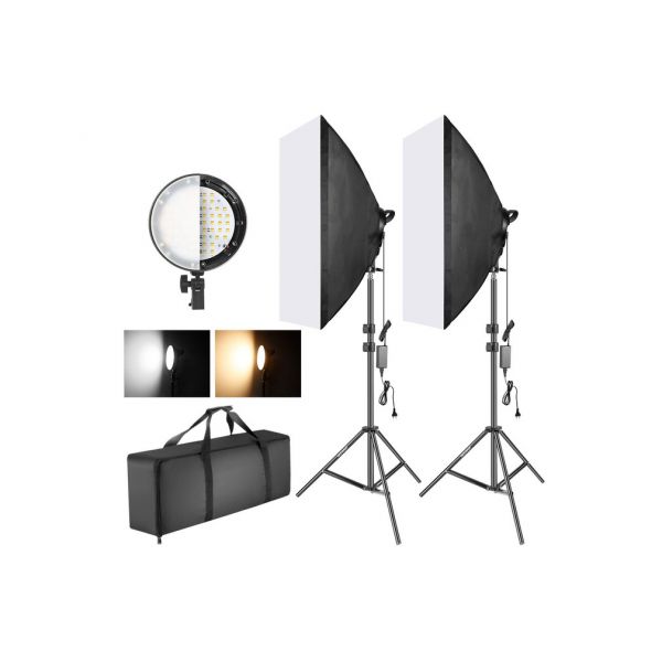 Neewer Kit Iluminação Foto Softbox Estúdio 45w LED Bicolor 2700k 5500k