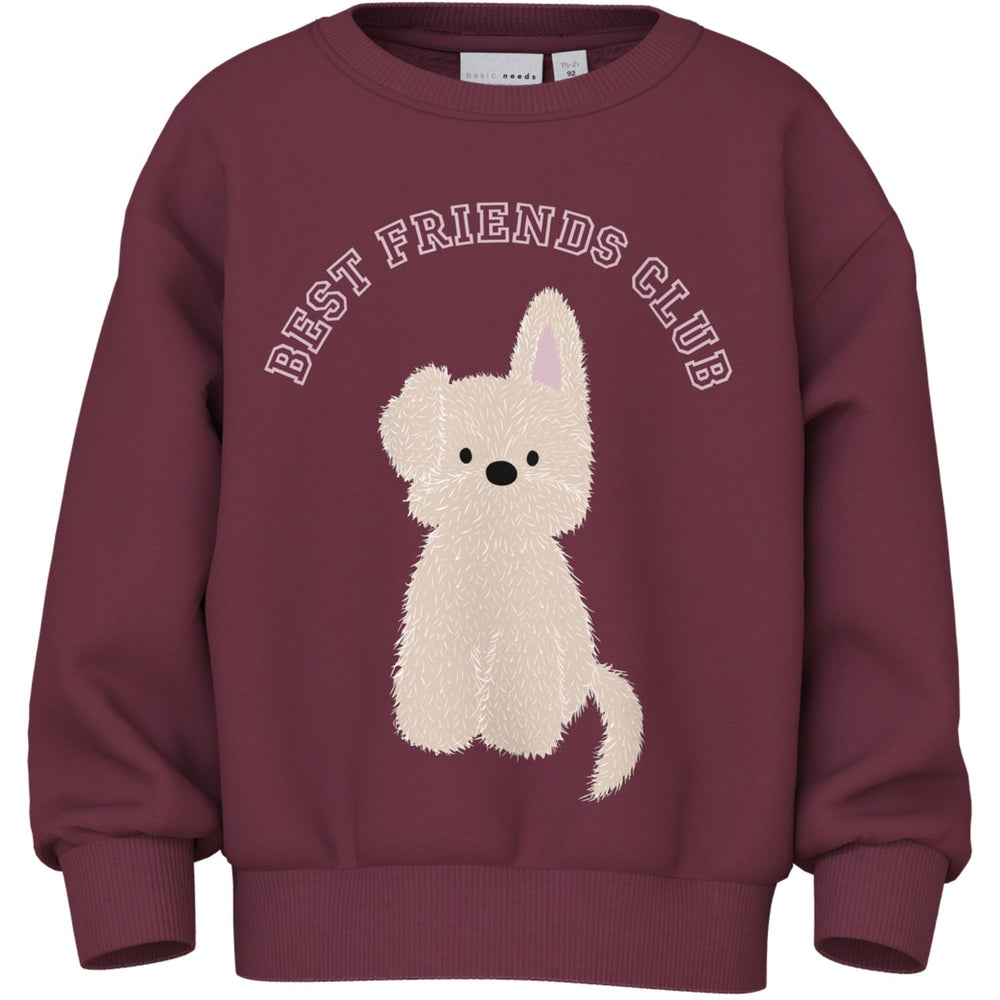 Køb Name It Burgundy Best Friend Club Nmfviloui Ls Rlx Sweat Bru