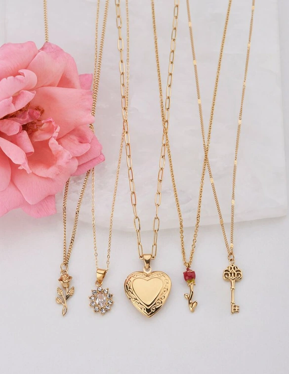 My Jewellery Vintage ketting met rode roos MJ11257