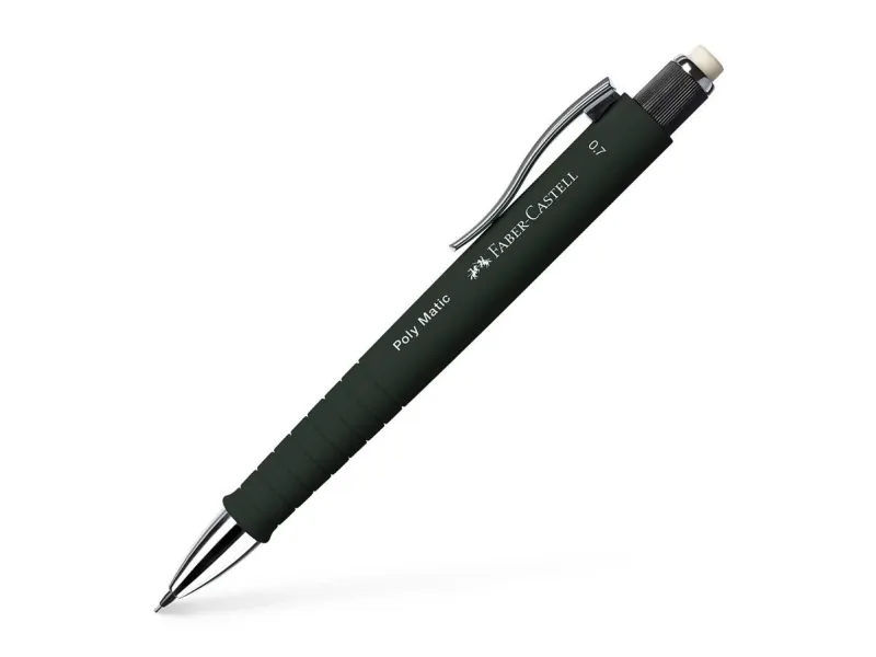 Faber-Castell Poly Matic, Sort, Sort, B, 0,7 mm, Trekantet, Drej ud