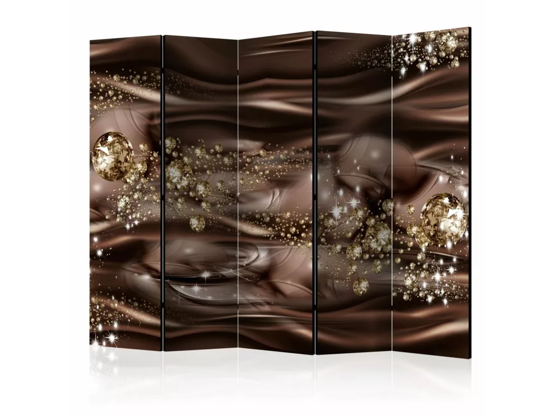 Paravent Chocolat Rivière II, Élégance & Design Moderne