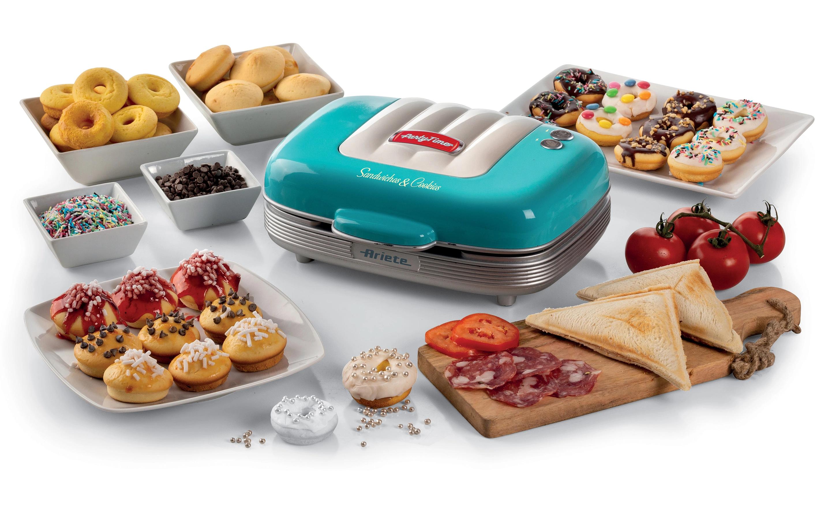 Multifunktionsgrill Party Time ARI-1972-BL 700 W, BlauSandwich- und Keksmaschine