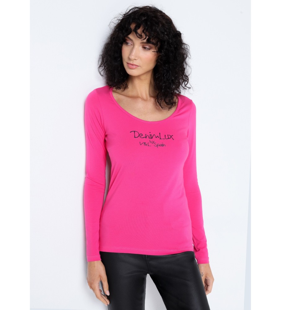 Victorio & Lucchino, Camiseta longa V&L com decote baixo rosa