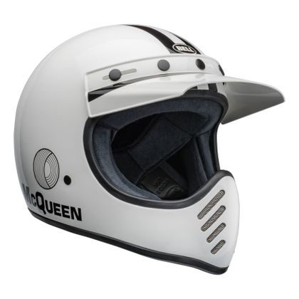 Casque Bell MOTO-3 STEVE MCQUEEN B/W STRIPES - Blanc / Noir