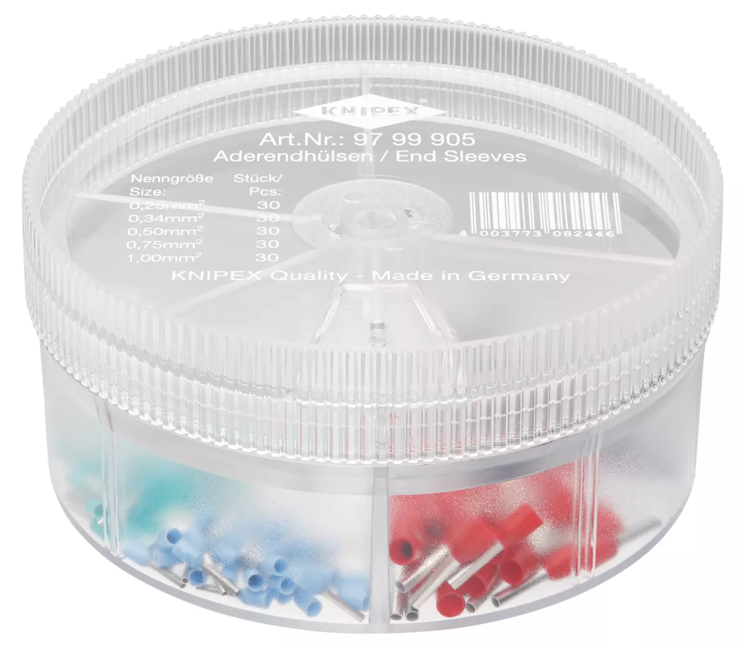 Knipex 97 99 905 Assortimentsboxen met afgestripte adereindhulzen