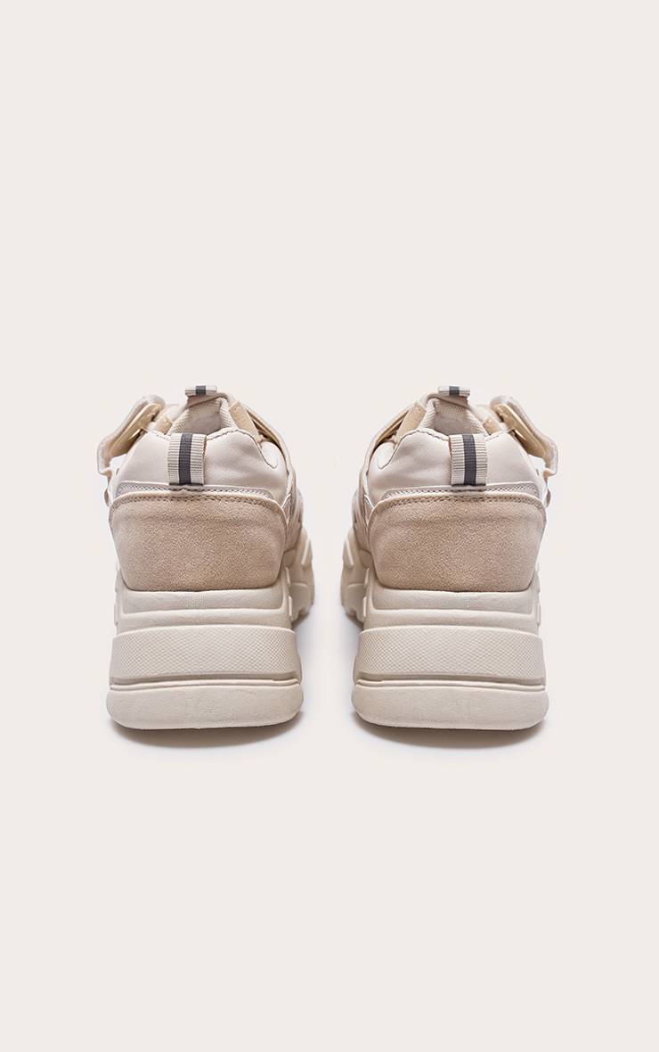 Gris Pierre Baskets À Panneaux Chunky