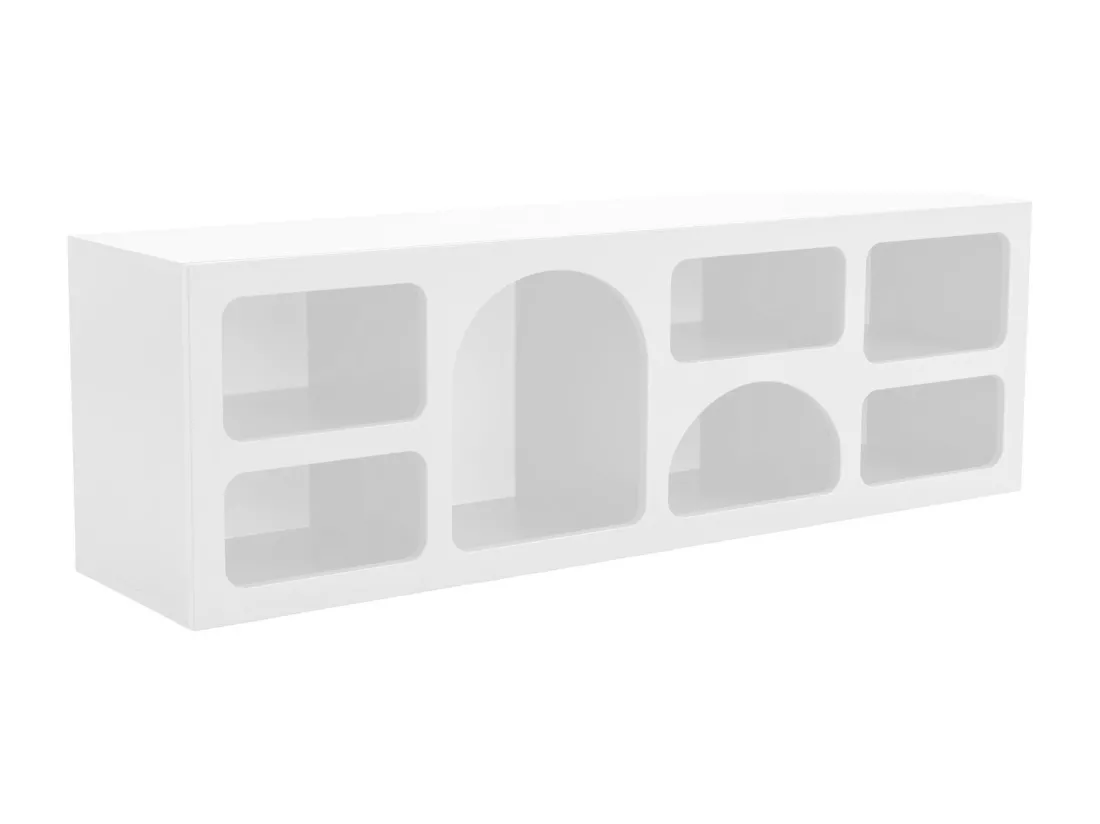 Meuble TV avec 7 niches - Blanc - LUELA