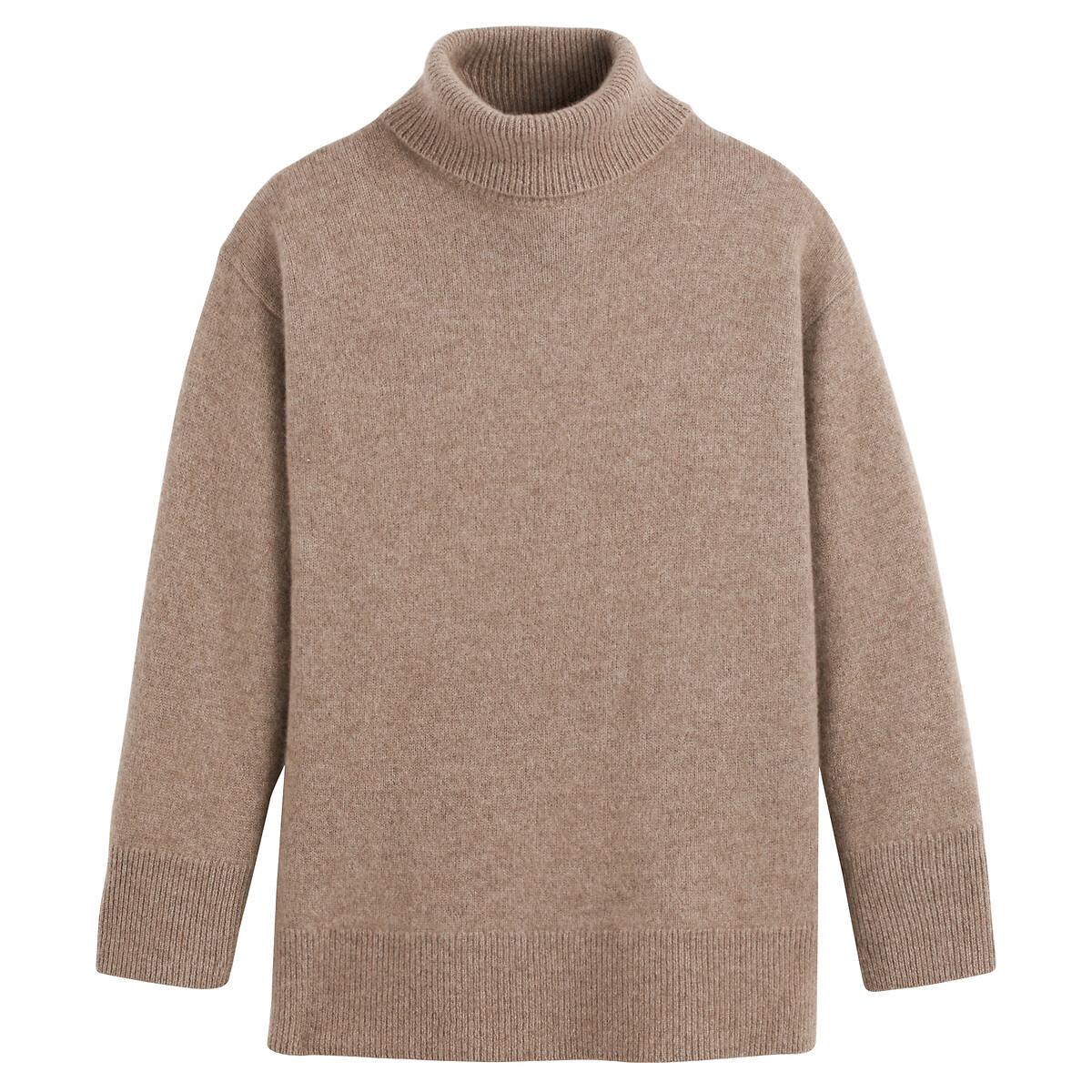 COLEÇÕES LA REDOUTE<br>Suéter de gola alta em cashmere, tricô grosso