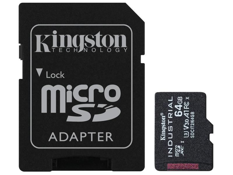 Kingston microSDHC-Karte Industrial UHS-I 64 GB Industrielle microSDXC-Speicherkarte mit 64 GB