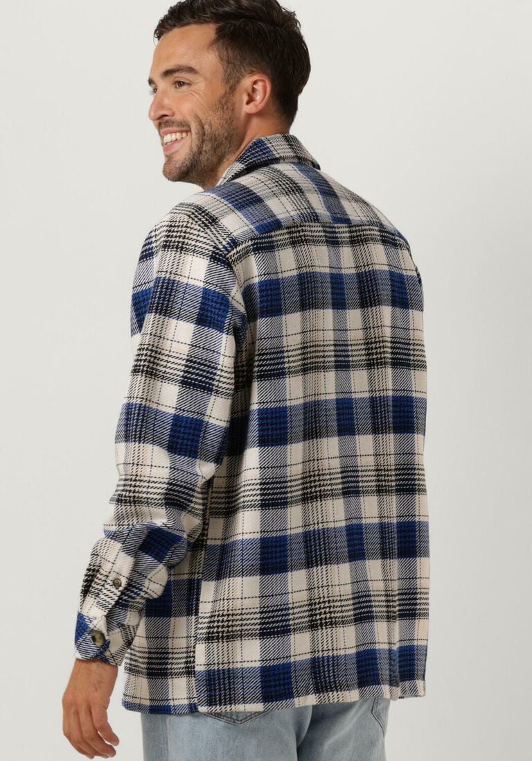 WOODBIRD donkerblauwe woodbird overshirt wbglixto heck shirt