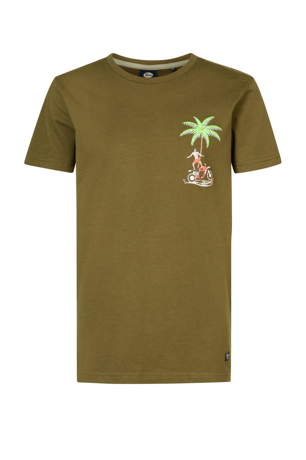 Petrol Industries T-shirt met logo mosgroen