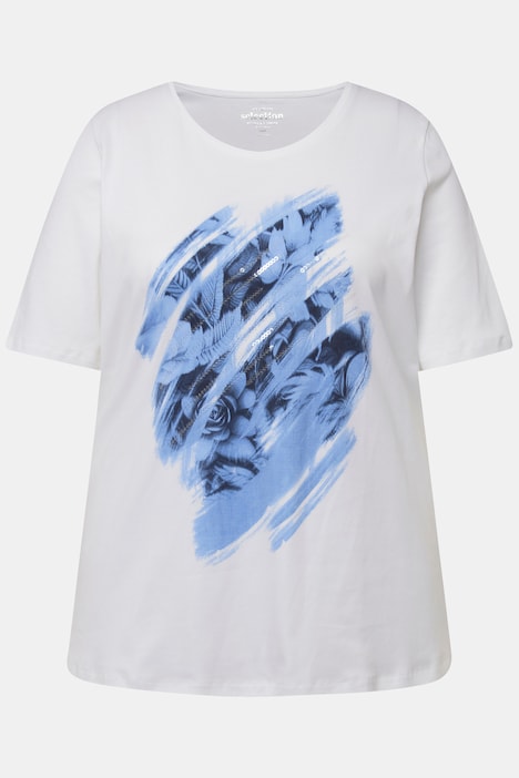 T-Shirt, Pailletten, Pima Cotton, Rundhals, Halbarm