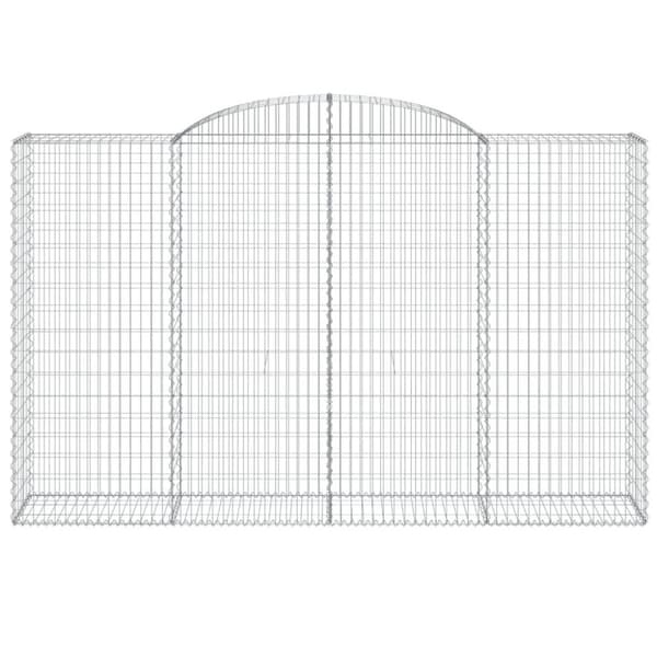 vidaXL Gabionkurver buede 4 stk 300x50x180/200 cm galvanisert jern